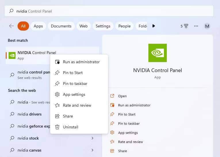 Jak opravit, že se ovládací panel NVIDIA neotevírá ve Windows 11 - Windows