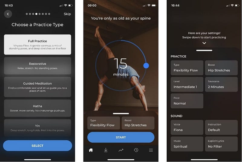 Aplikace jógy na hubnutí na podporu mysli a těla - Android iOS 