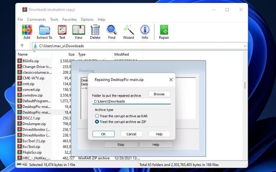 Windows |  Poškozené soubory zip 5 |  11SoPXsWp2rDtLg83gnpT8A DzTechs