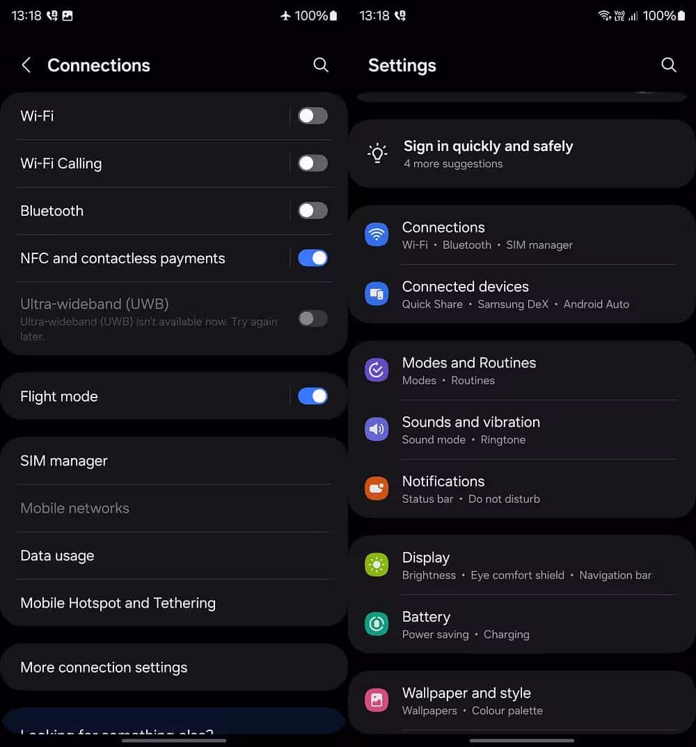 Android |  Není registrován v síti 2 |  1SsOWj3oLY9D6zsfiE yNgw DzTechs
