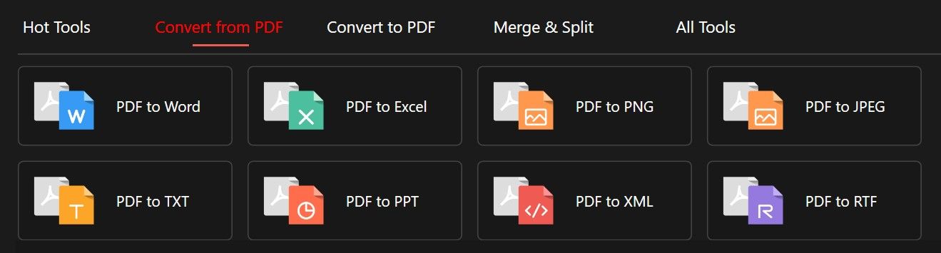 PDFGEAR: Převést z PDF
