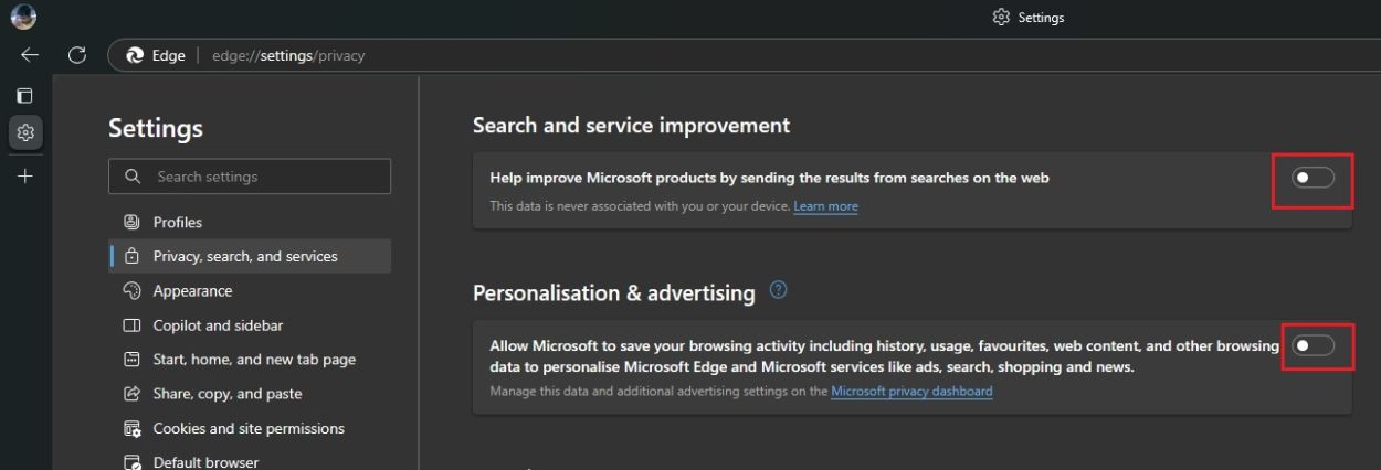 Vypněte reklamu Microsoft v Microsoft Edge