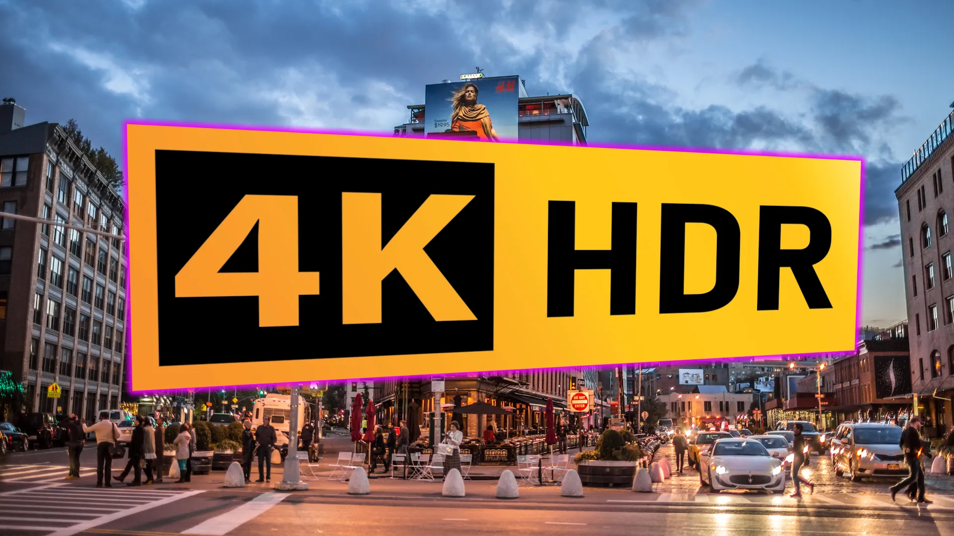 Logo 4K HDR na HDR Shot Street Scene
