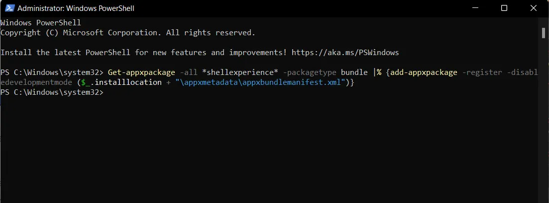 Poznamenejte si nabídku startu přes PowerShell ve Windows