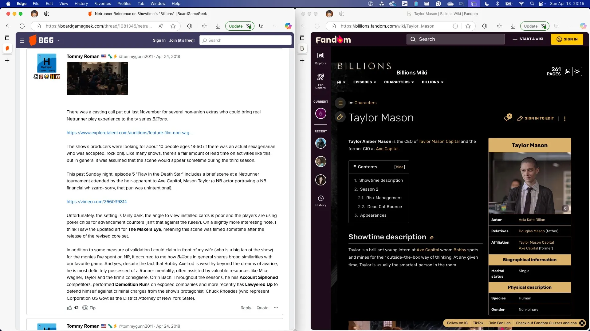 Informace o desce Netrunners -Spel a Taylor Mason na miliardách