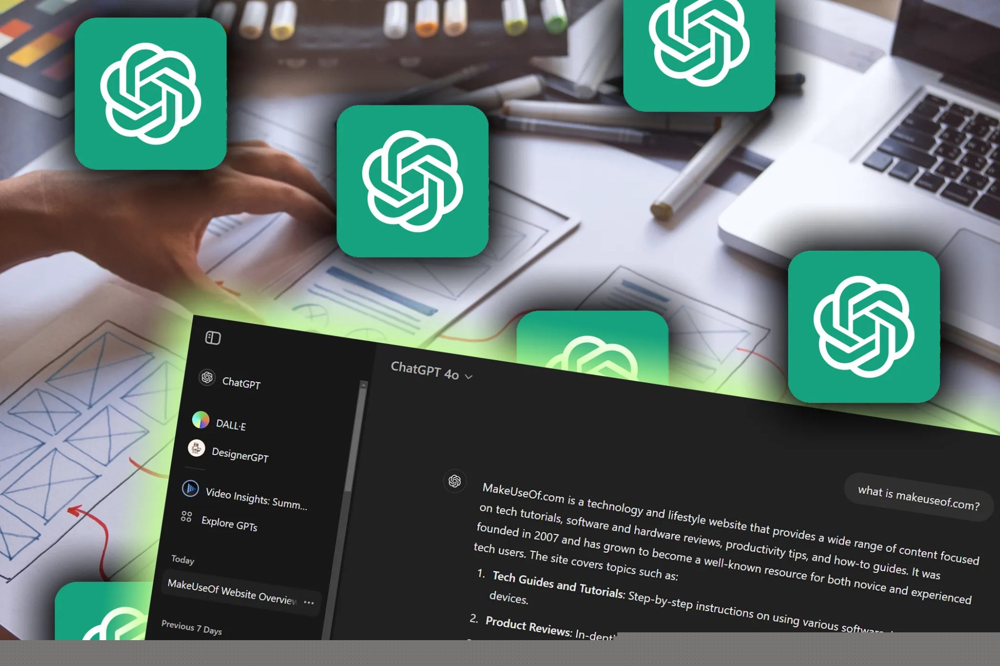Chatgpt User Experience Design Elements s logem OpenAI