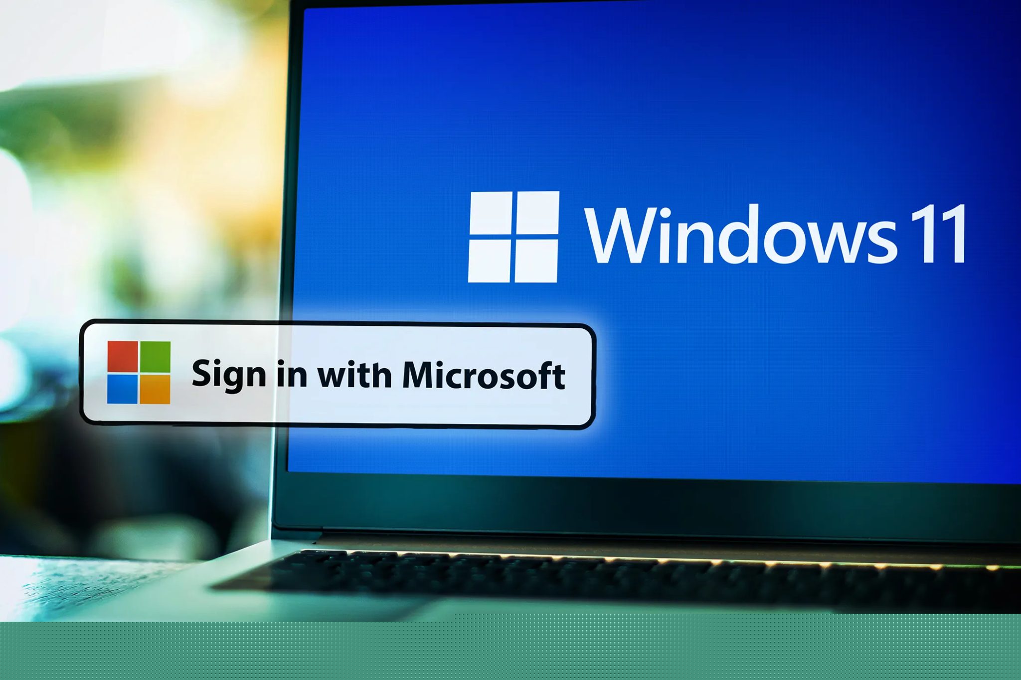 Obrazovka notebooku s Windows 11 s a 