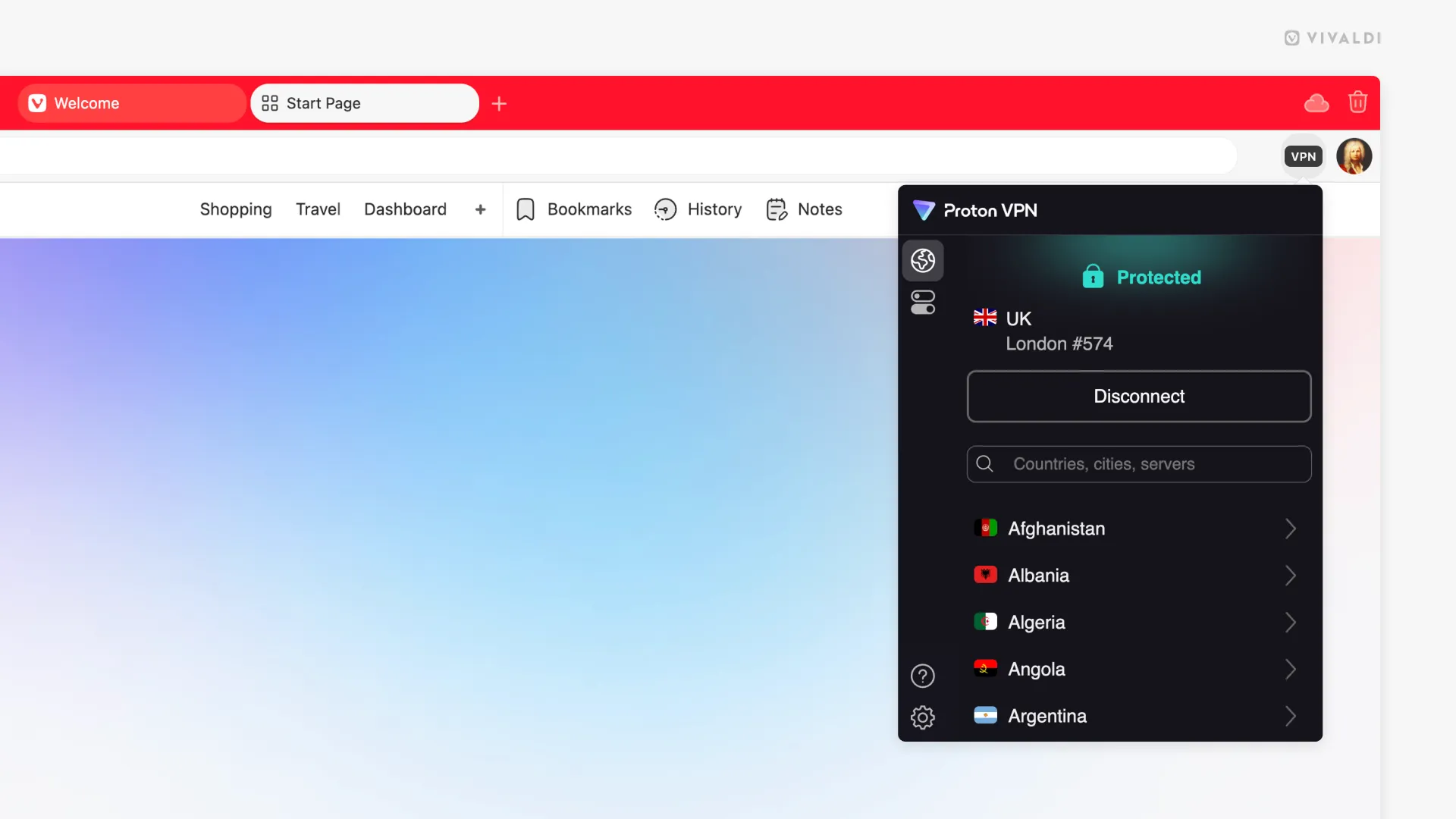 Jak se připojit k protonu VPN pomocí vivaldi.