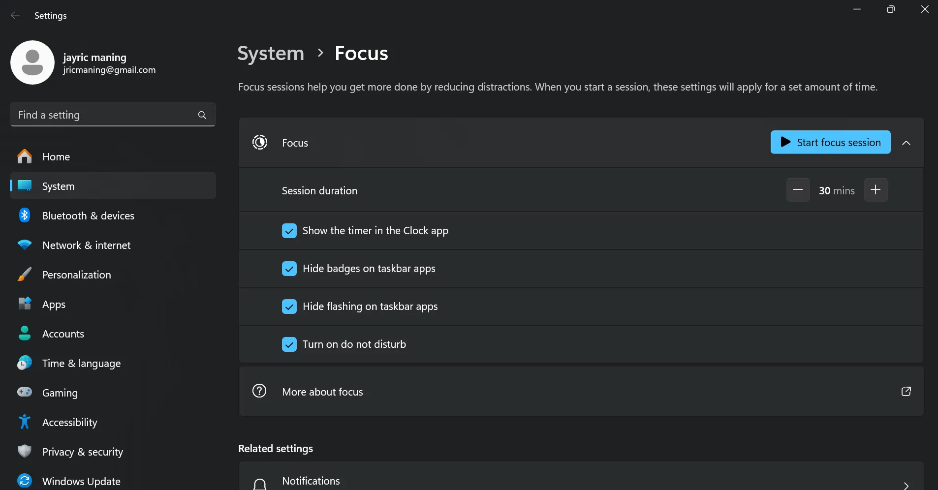 Připravte funkci asistenta zaostření v systému Windows