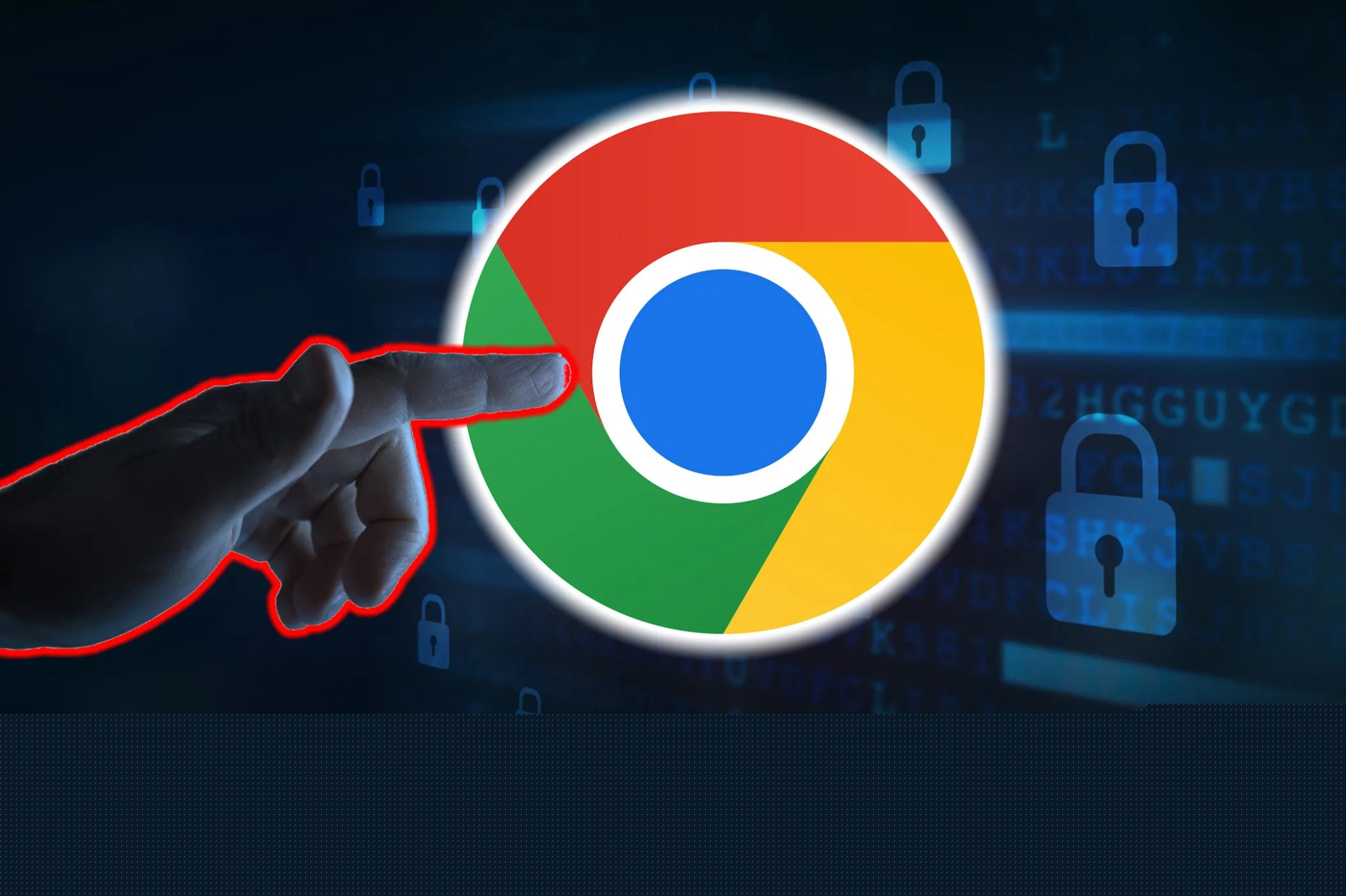 Osoba odkazuje na logo Google Chrome