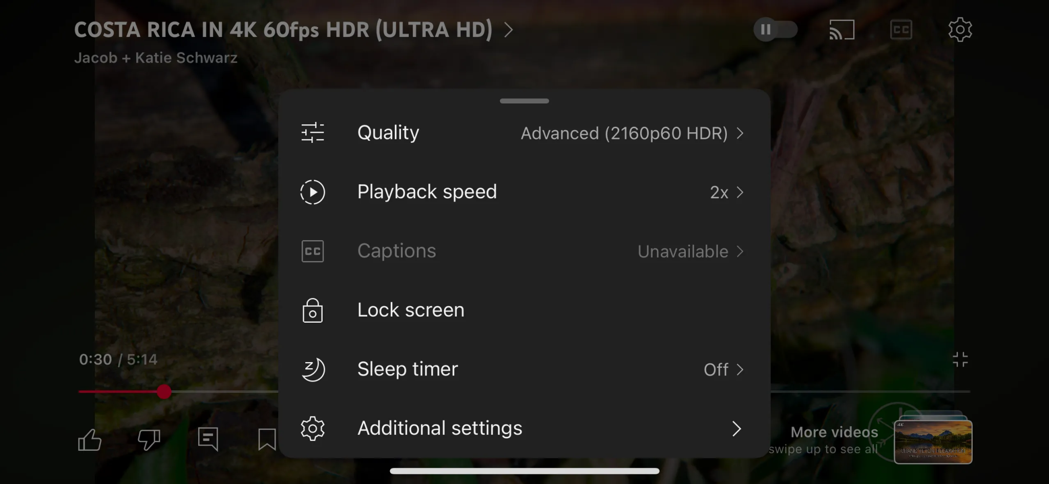 Volitel kvality mobilních kvality YouTube