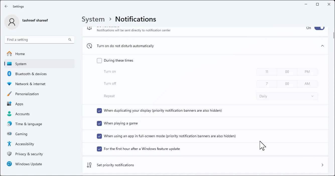 Nastavení meladingu Windows 11