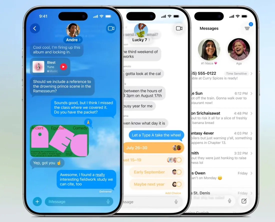 Zvýraznění funkce zprávy v iOS 26