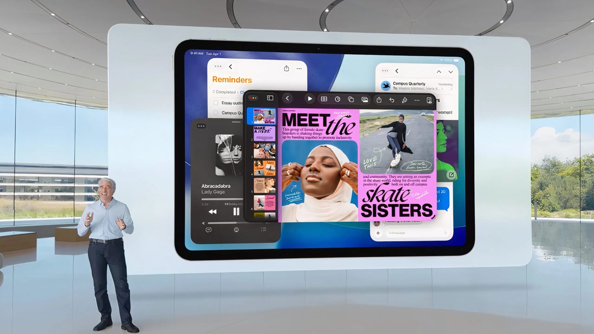 Příklad iPados 26 ukazuje nové funkce s více úkoly