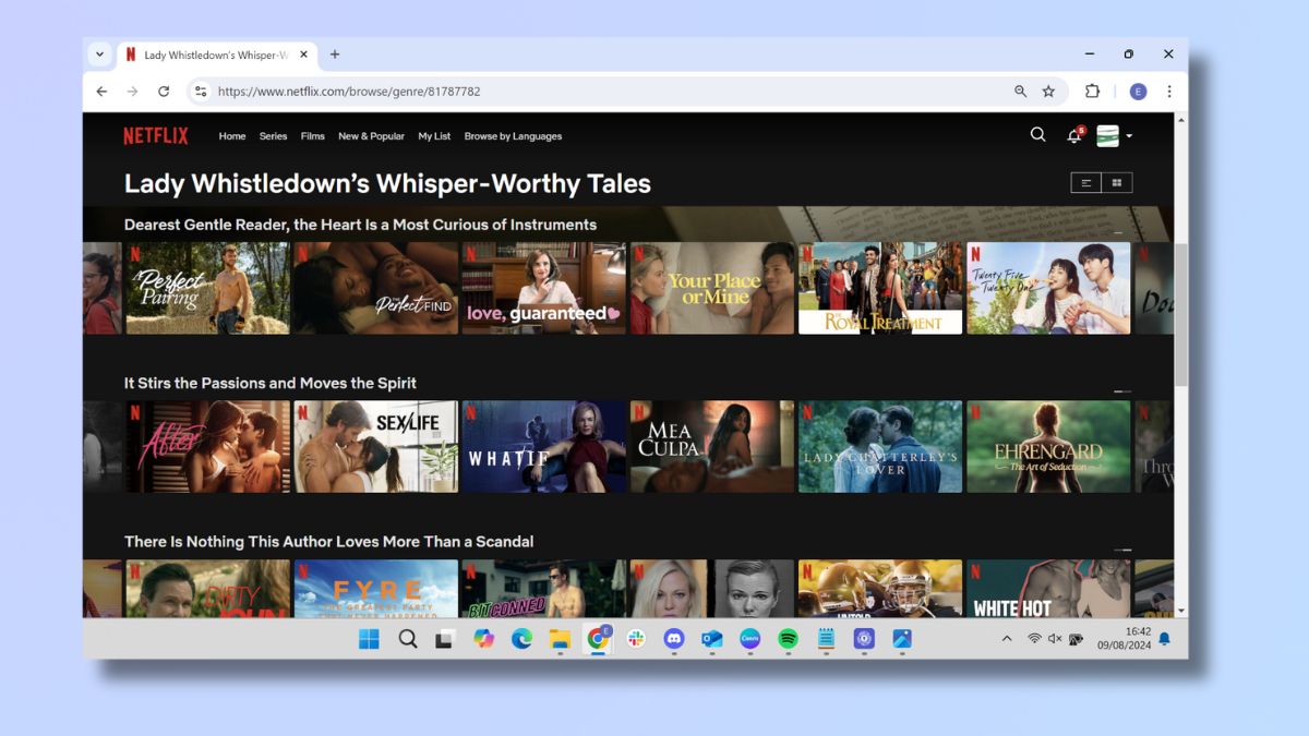 Screenshot ukazuje, jak můžete použít tajné kódy Netflix - vyberte film nebo televizní program ze seznamu