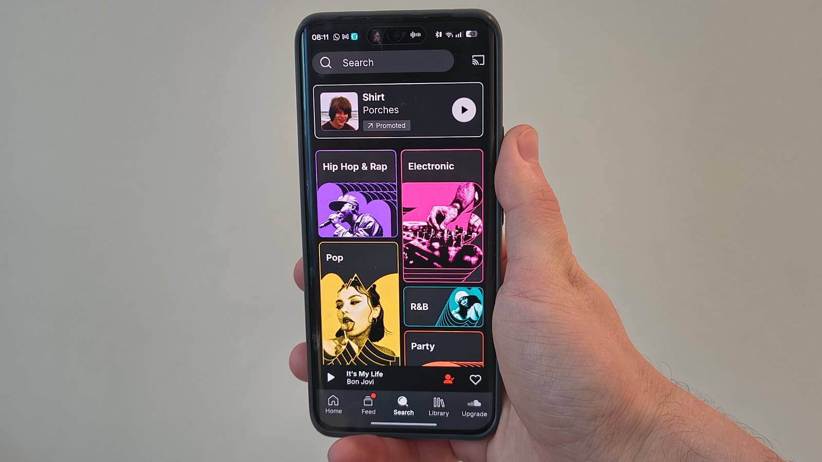 Aplikace SoundCloud na Realme.