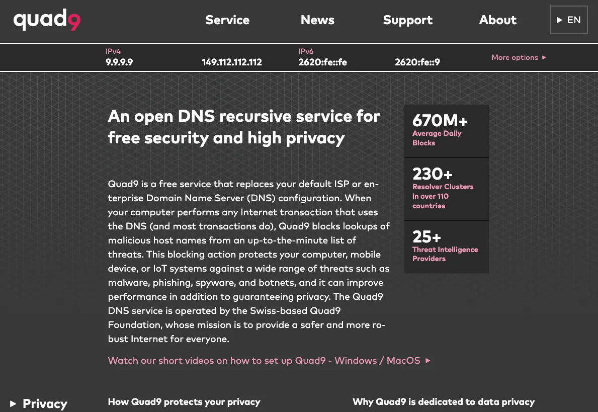 Web Quad9 DNS Resolver