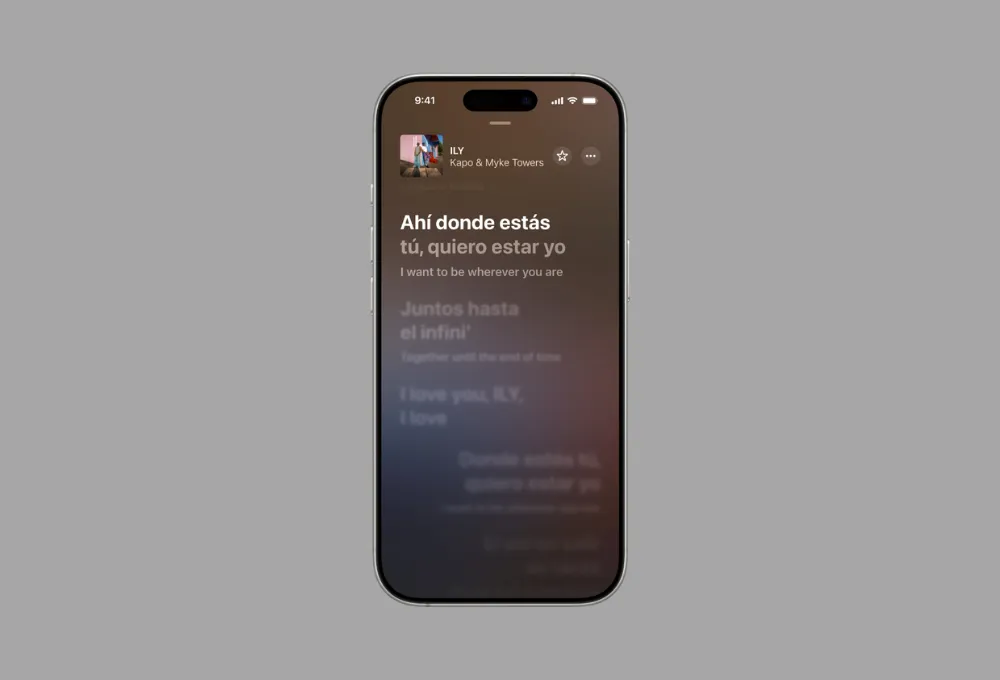 Texty Apple Music Zobrazení s překlady in-line