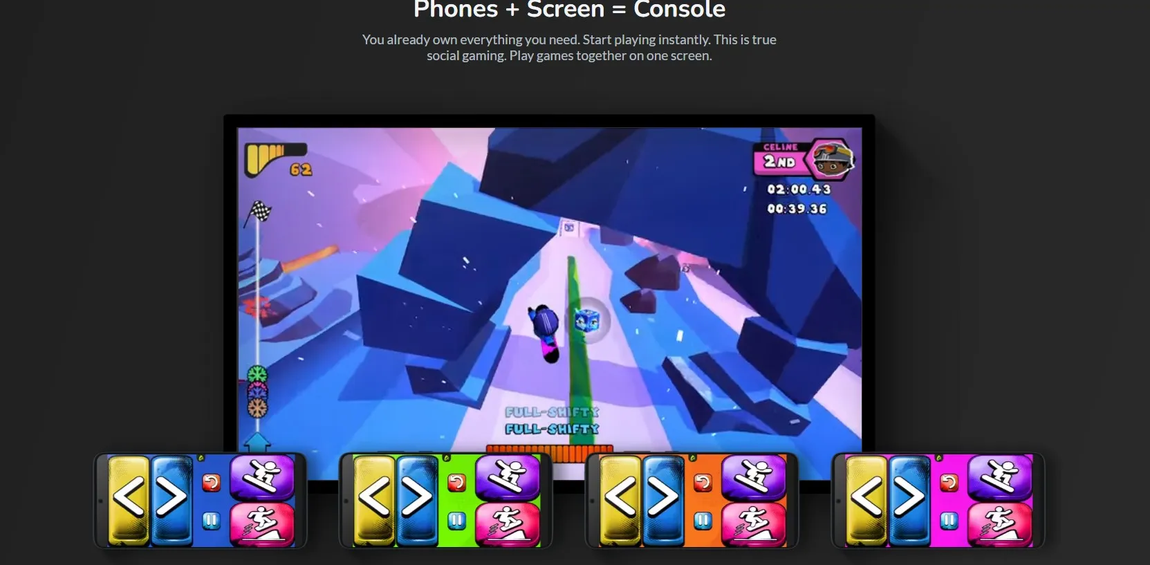 Screenshot domovské stránky AirConsole.