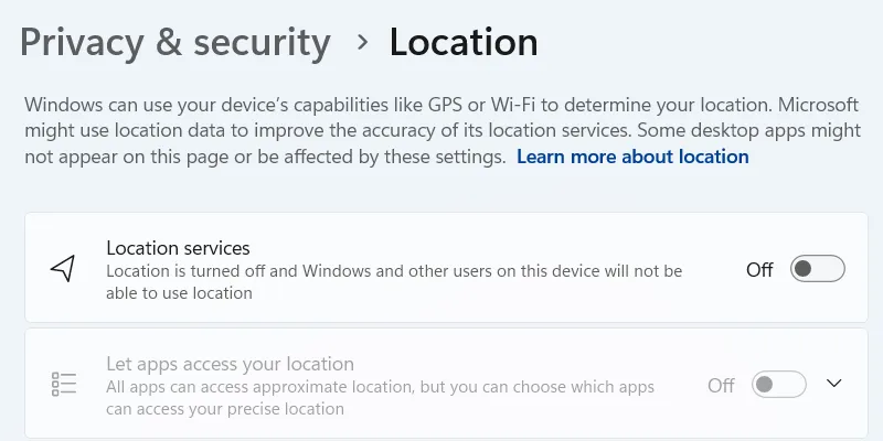 Vypněte služby webu na Windows.