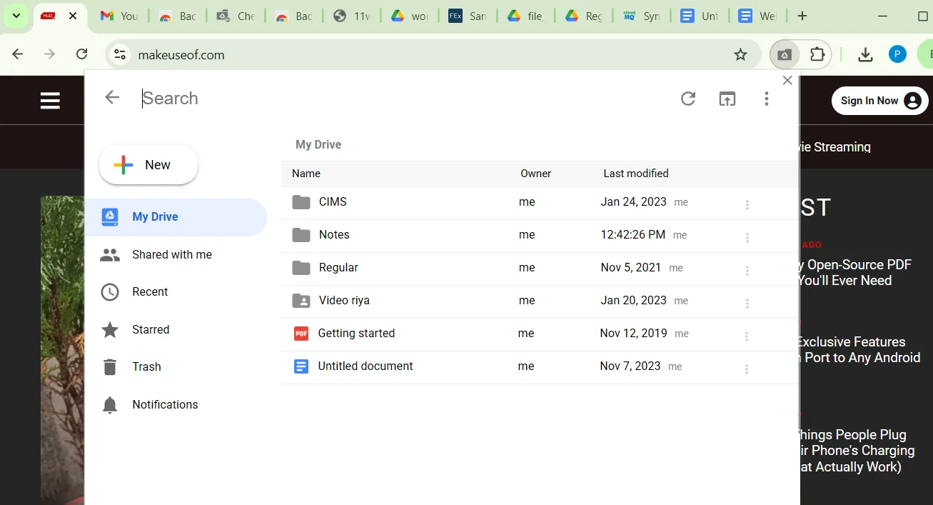 Checker Plus rozšíření s Disk Google v prohlížeči