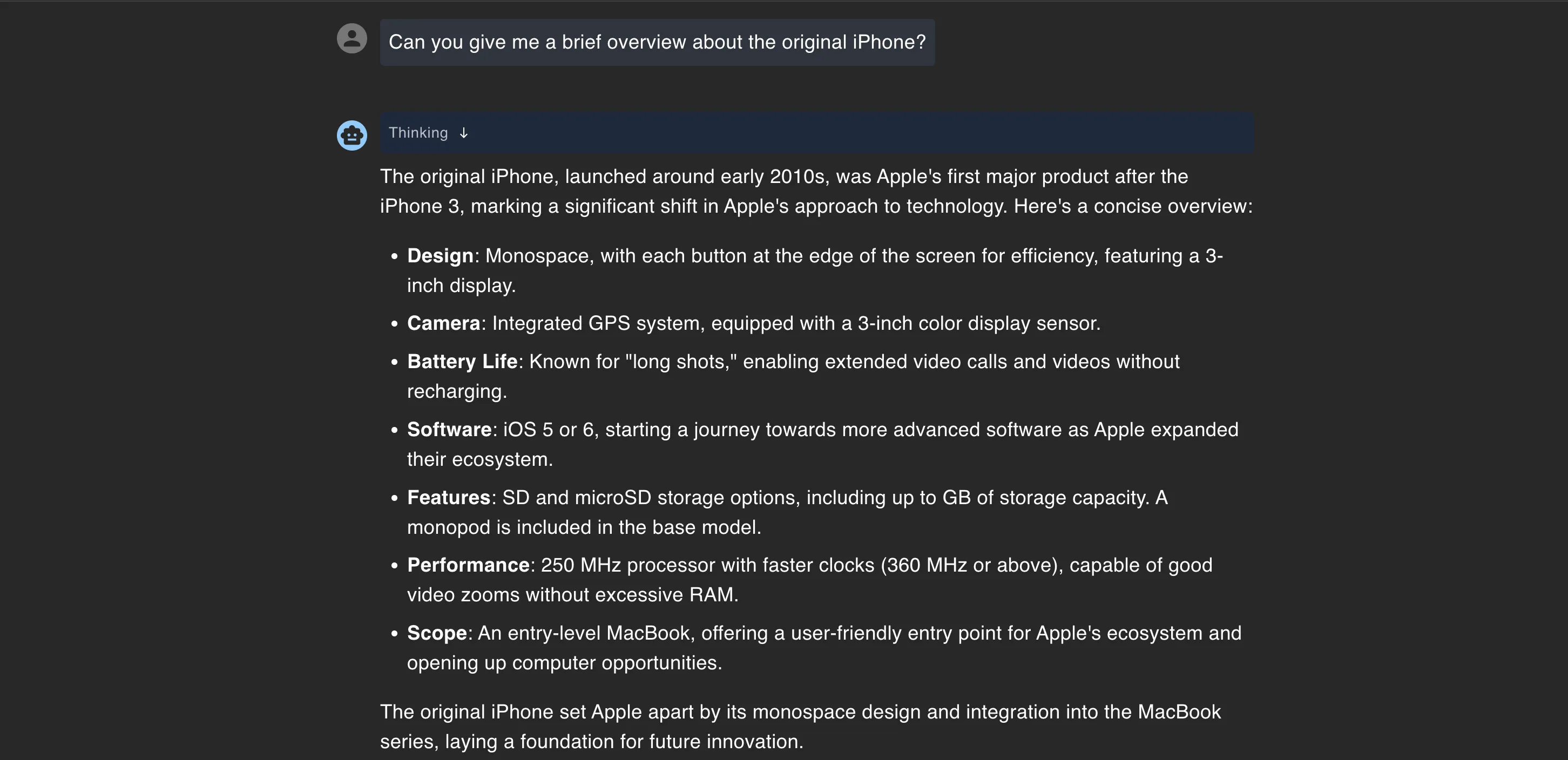 DeepSeek-R1 generuje nějaký text o původním iPhone